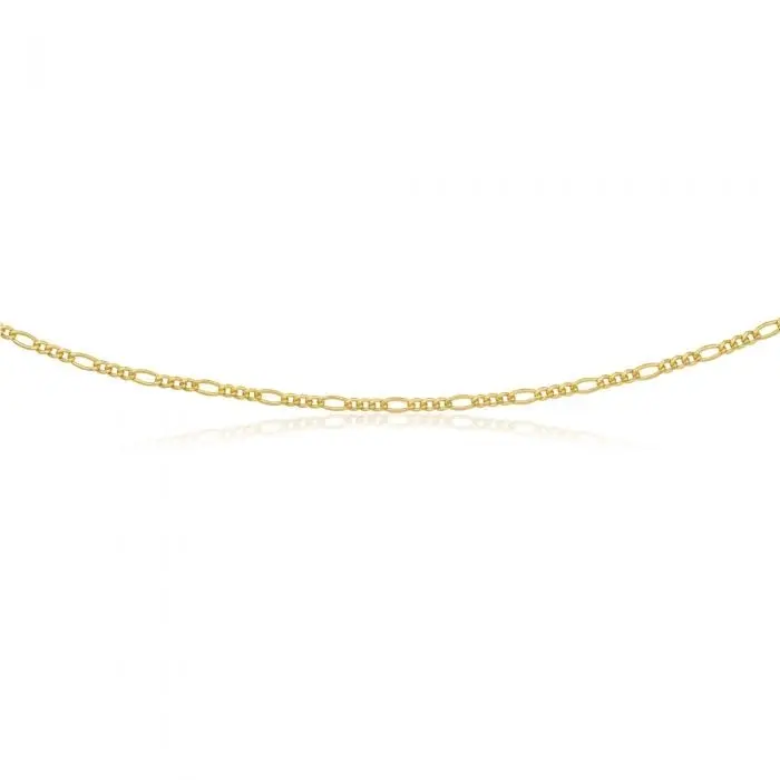 9ct Gold Filled Figaro 55cm Chain 80 Gauge