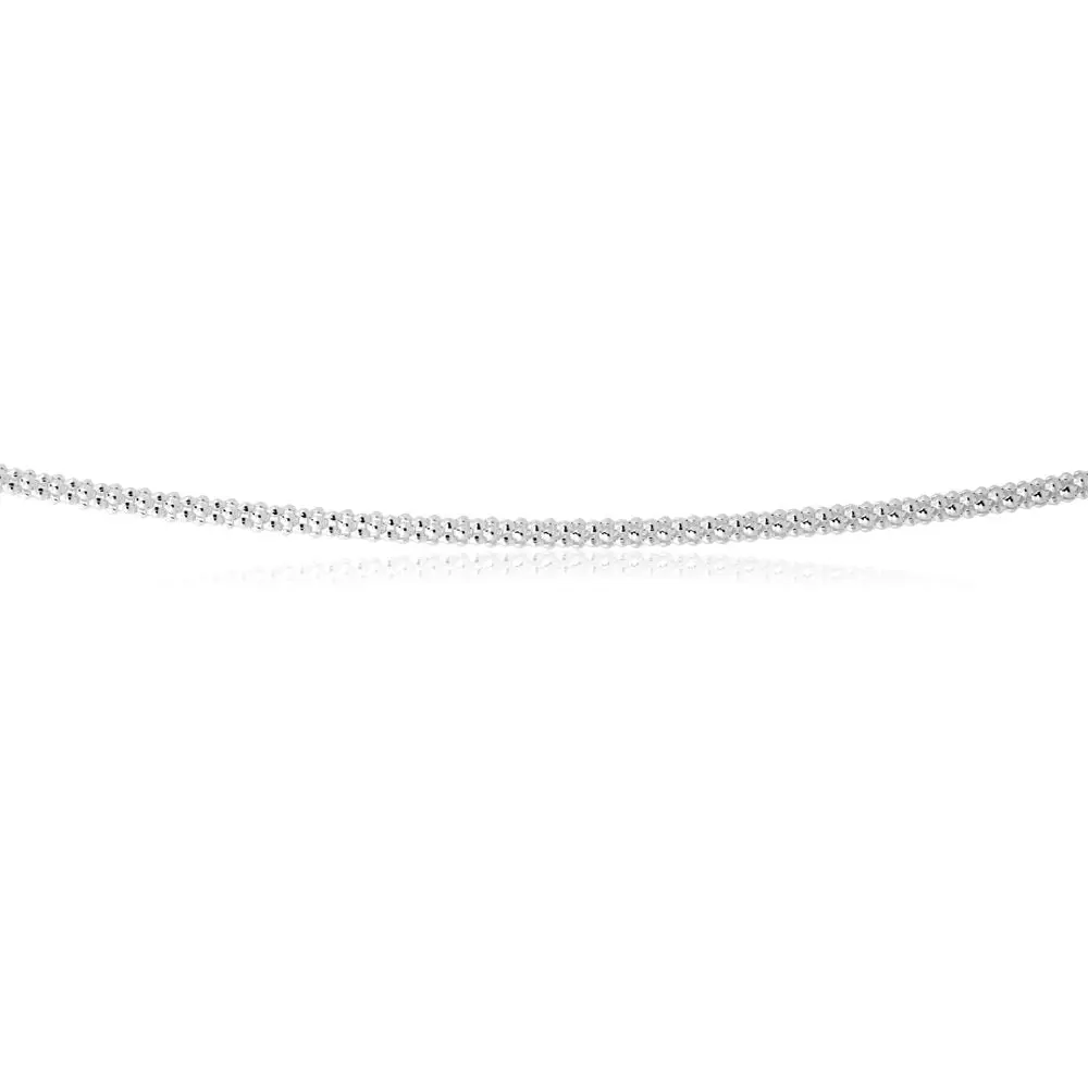 Sterling Silver 45cm Fancy Popcorn Chain