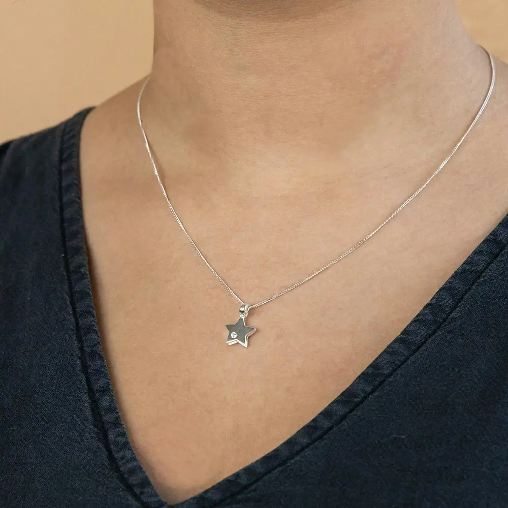 Sterling Silver Zirconia Star Pendant