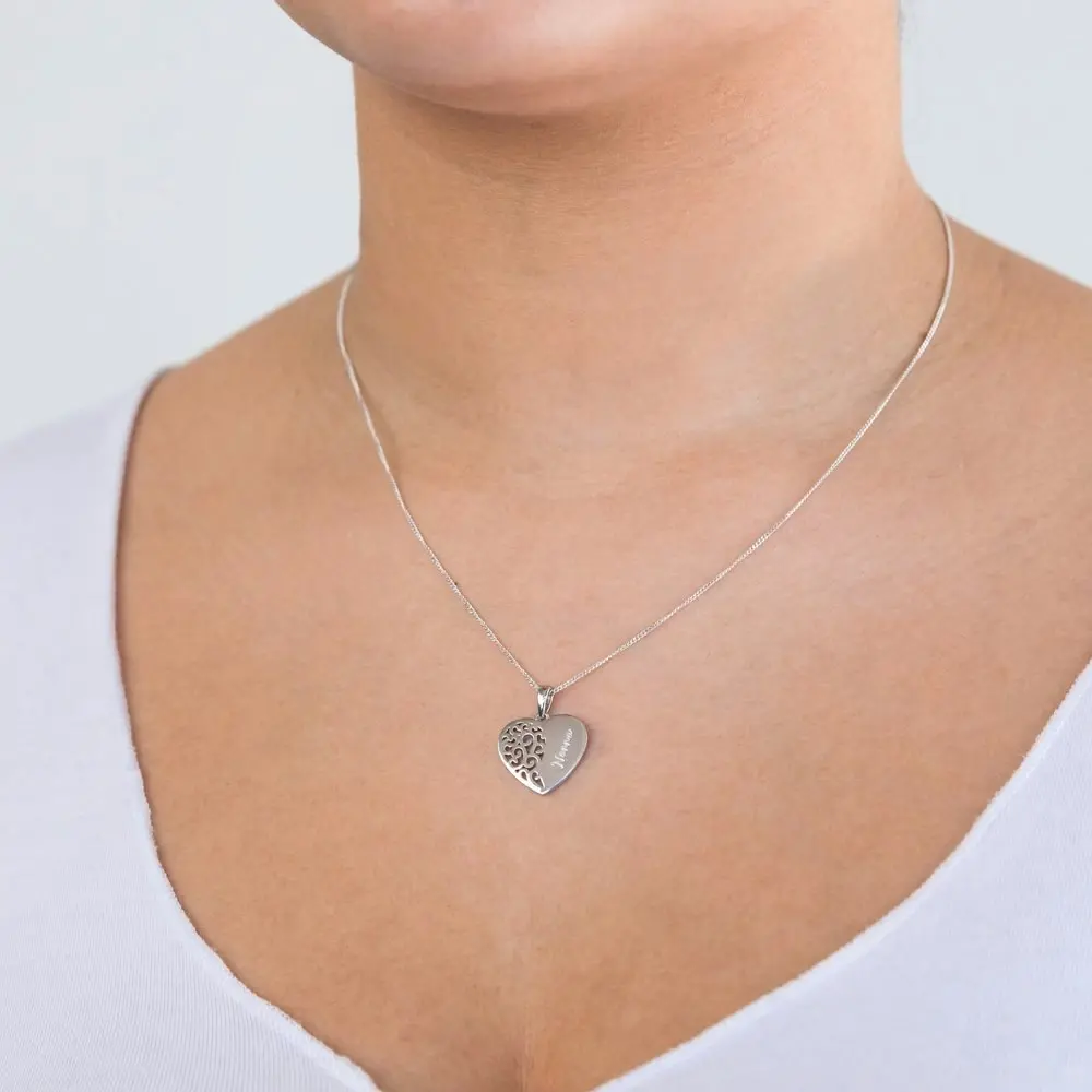 Sterling Silver Engraved Heart "Nanna" Pendant