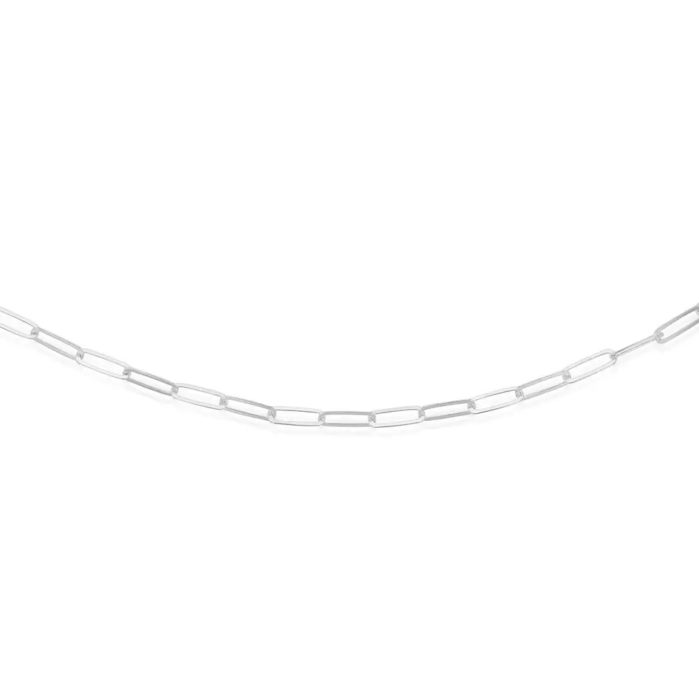 Sterling Silver Paper Clip 42+3cm Chain