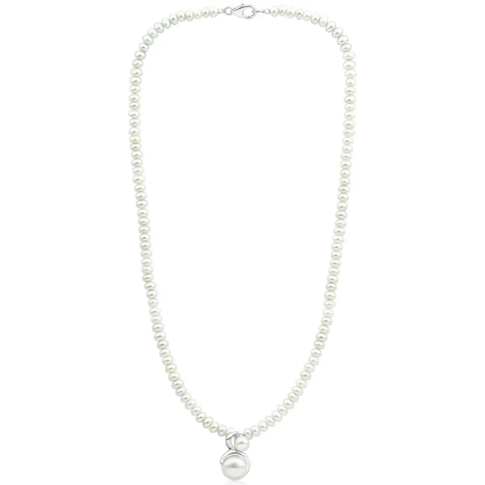 White Freshwater Clasp Pearl Necklace