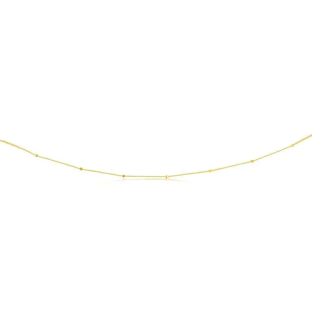 9ct Yellow Gold Curb With Diamond Cut Dieces 45cm Chain