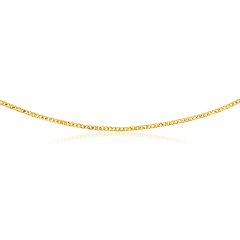 9ct Yellow Gold Rounded Tight Curb 80 Gauge 50cm Chain