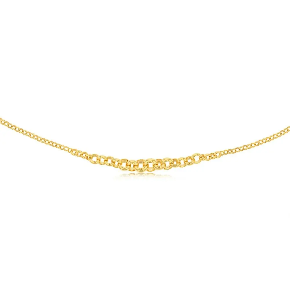 9ct Yellow Gold Silverfilled Fancy Belcher 45cm Chain