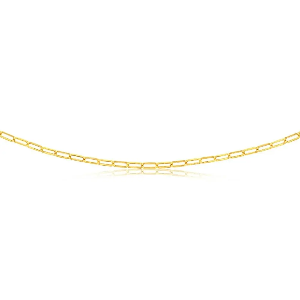 9ct Yellow Gold Silverfilled Small Paperclip 60cm Chain