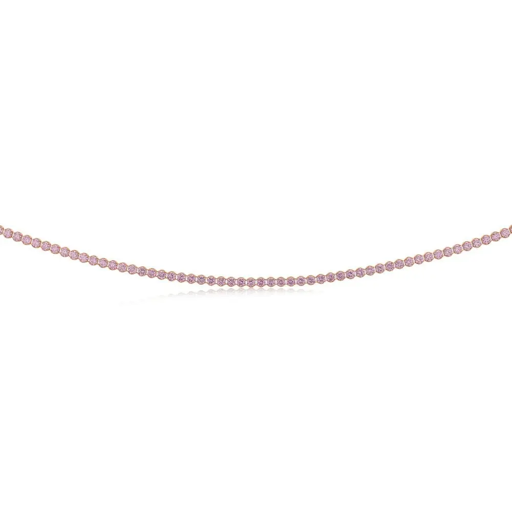 Sterling Silver Rose Gold Plated Fancy 40cm Choker Chain