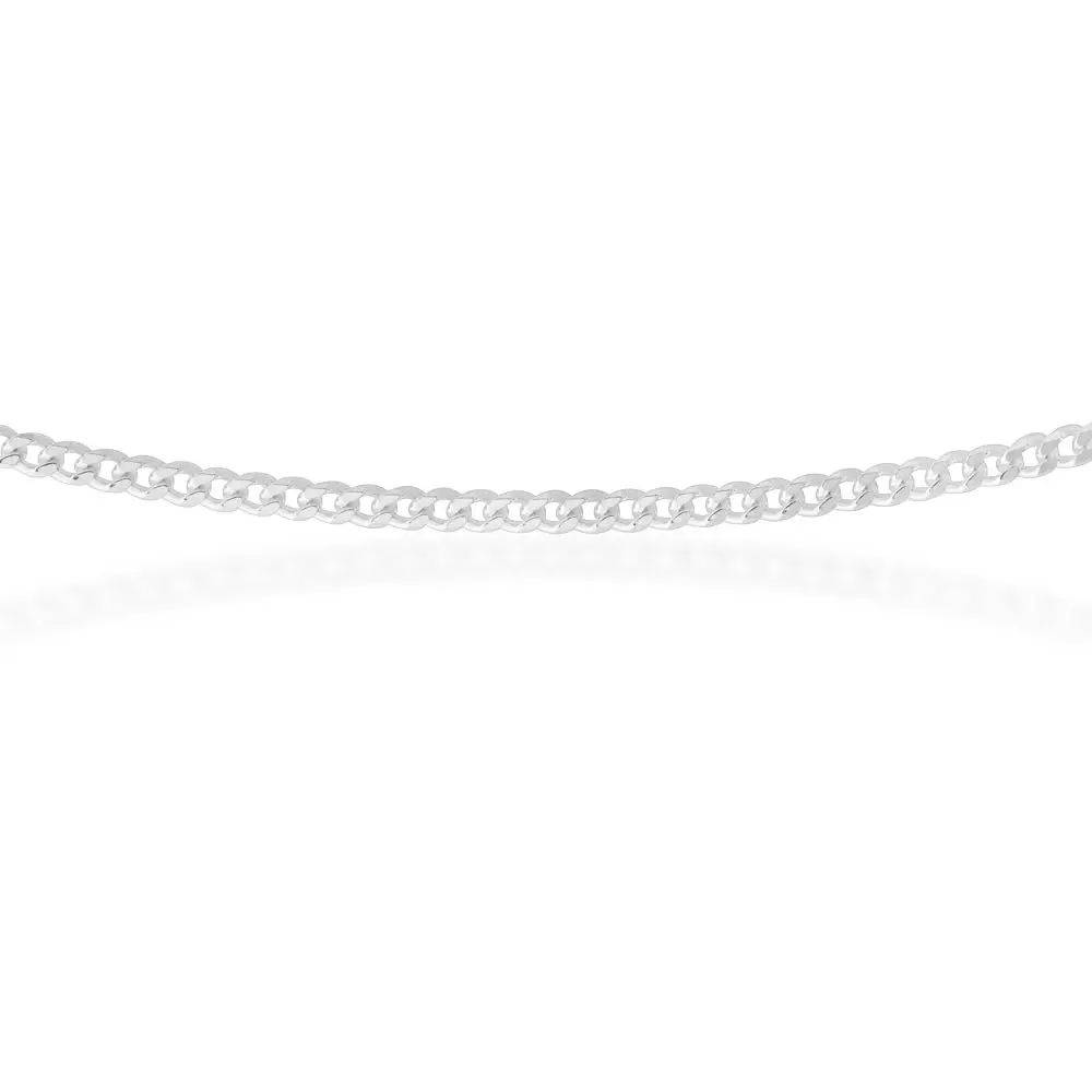 Sterling Silver Curb Dicut 45cm 100 Gauge Chain