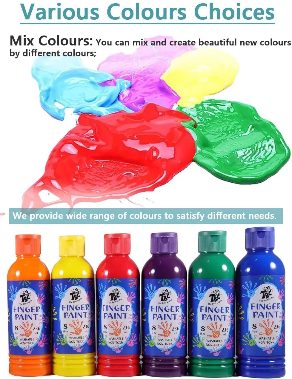 Washable Finger Paint 6-pack