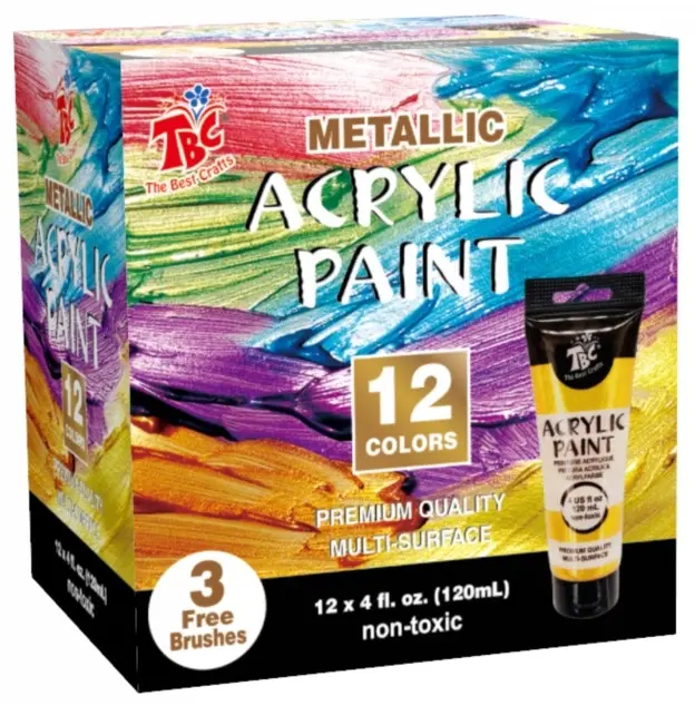 The Best Craft - Acrylic Paint Metallic 12-pack