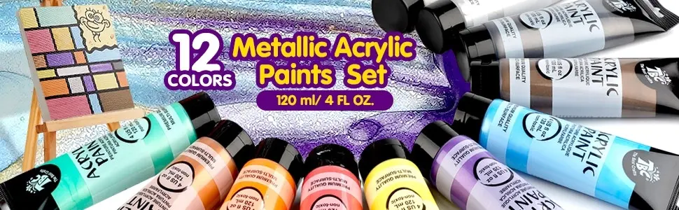 The Best Craft - Acrylic Paint Metallic 12-pack