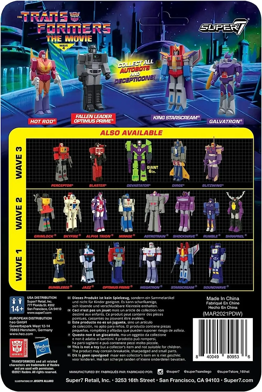 Transformers Reaction Figure Wave 4 Fallen Leader