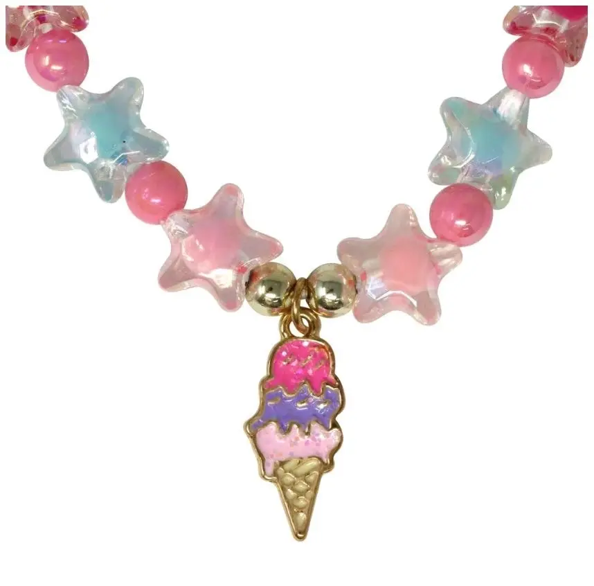 Ice Cream Charm Necklace with Bracelet Set