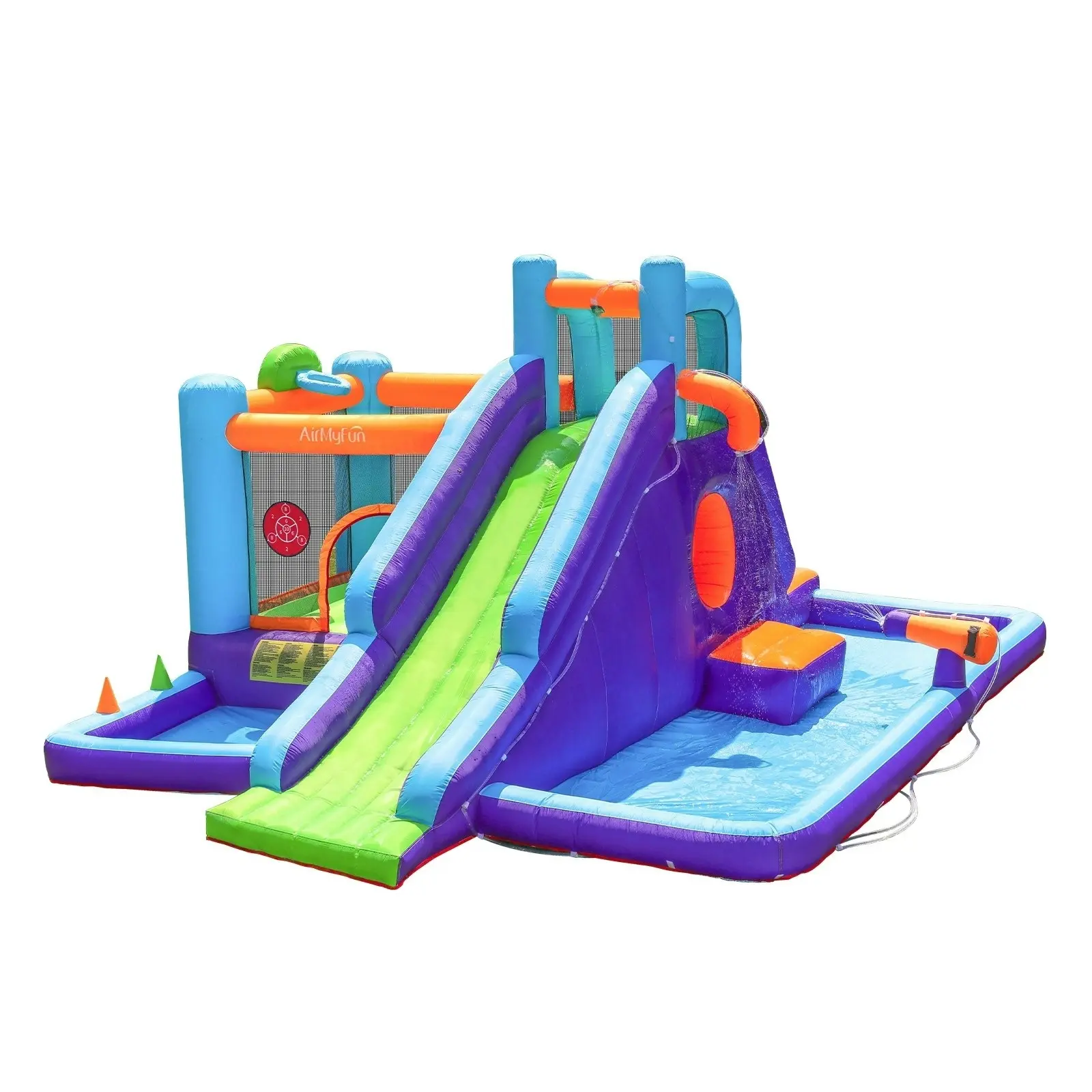 AirMyFun 11 Play Zones Inflatable Water Slide Trampoline Castle Bounce House Splash Jumping