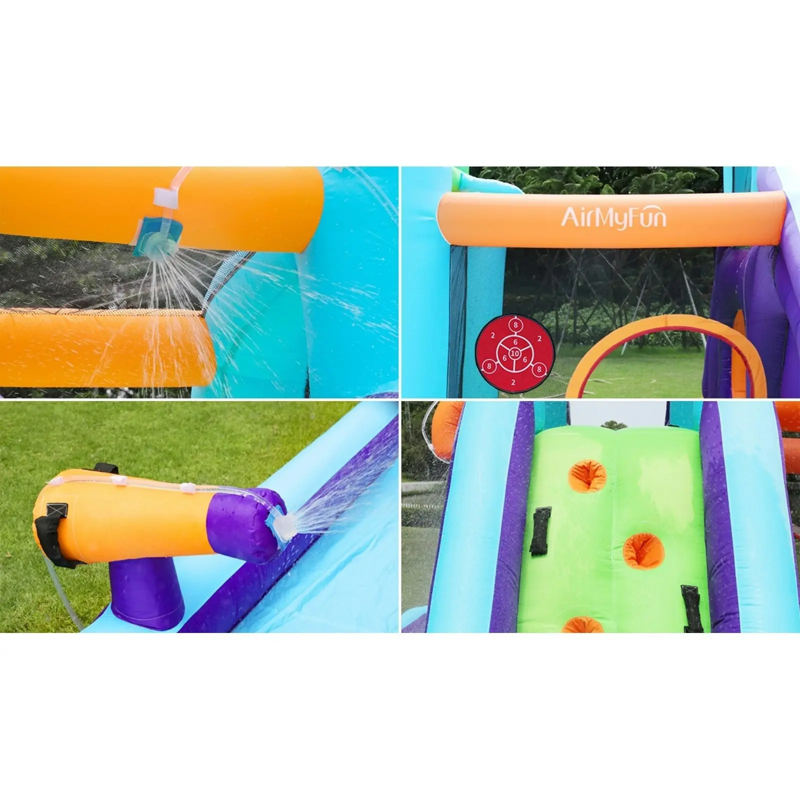 AirMyFun 11 Play Zones Inflatable Water Slide Trampoline Castle Bounce House Splash Jumping