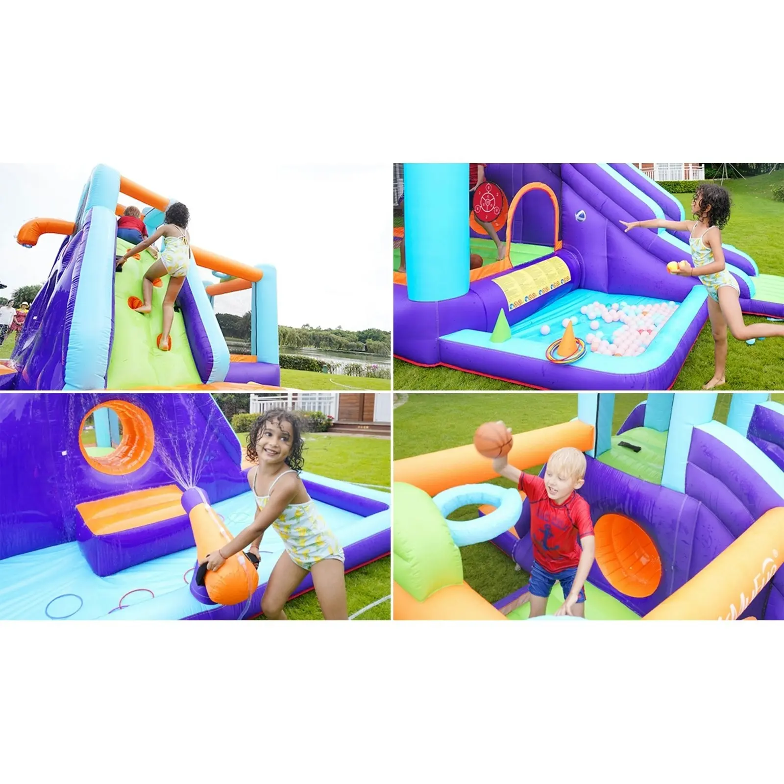 AirMyFun 11 Play Zones Inflatable Water Slide Trampoline Castle Bounce House Splash Jumping