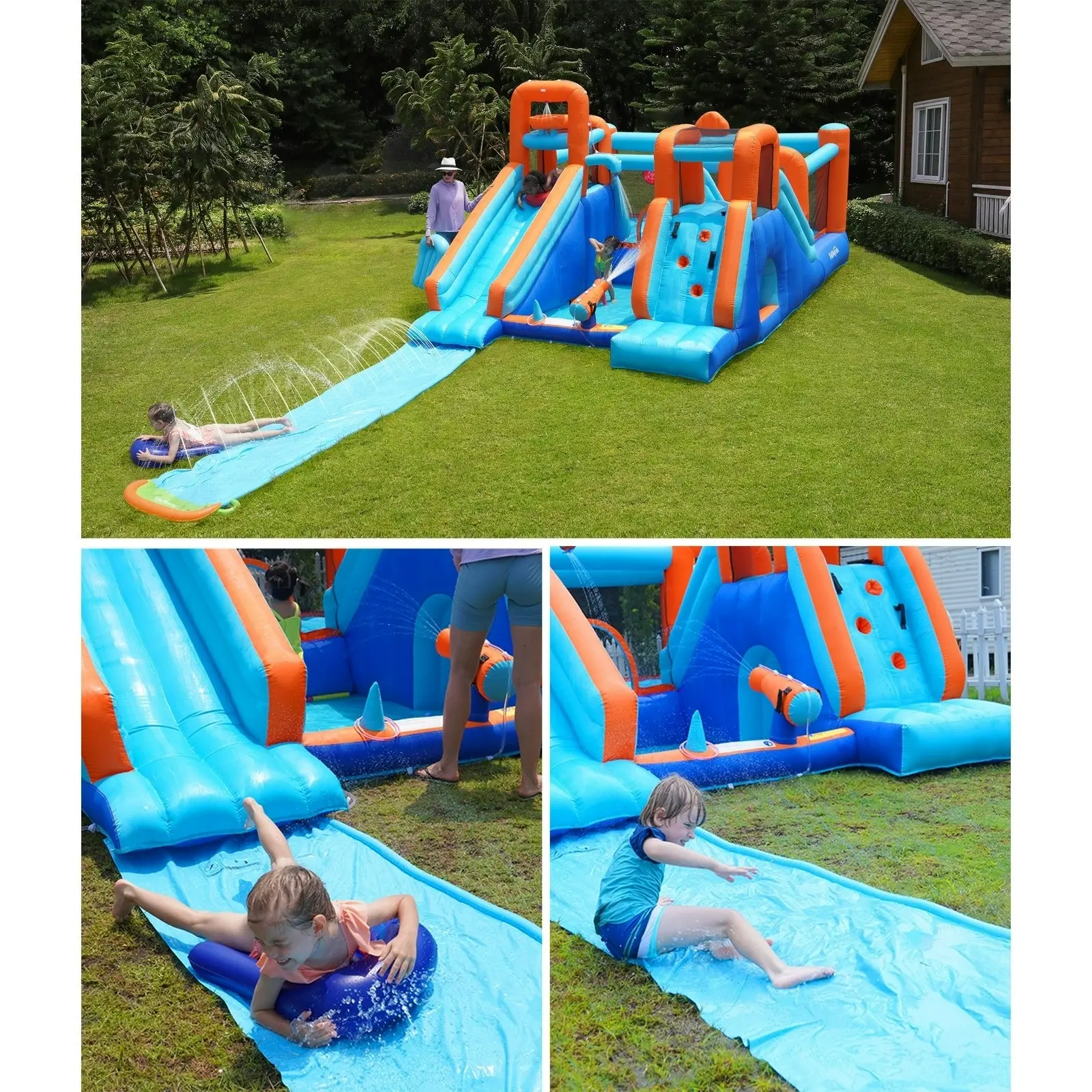 AirMyFun 12 Play Zones Inflatable Water Slide Park Trampoline Jumping Castle Bounce House Gift