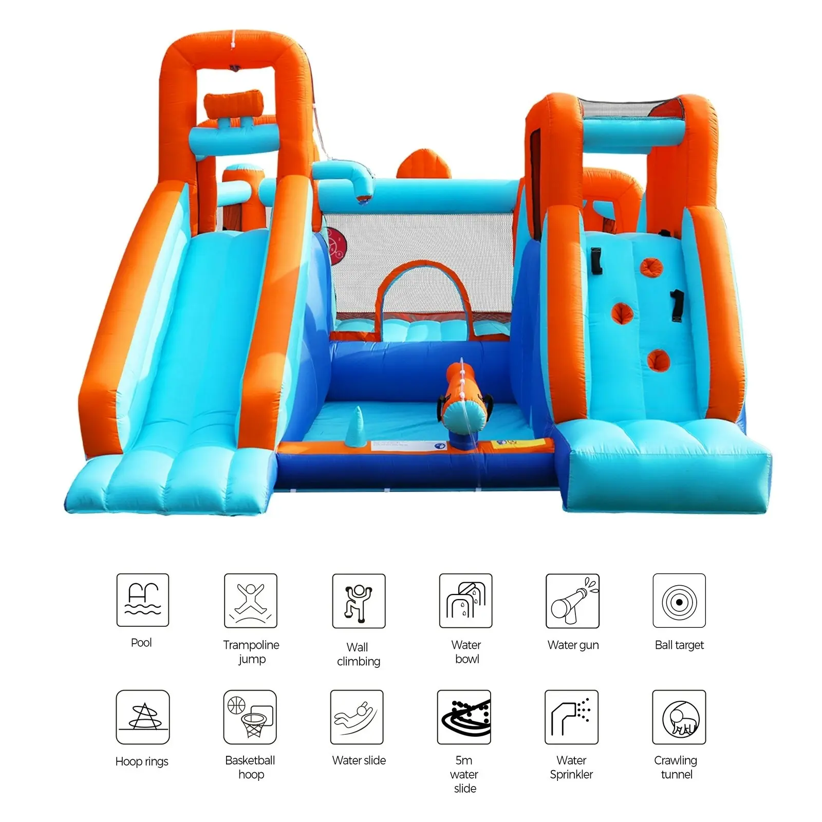 AirMyFun 12 Play Zones Inflatable Water Slide Park Trampoline Jumping Castle Bounce House Gift