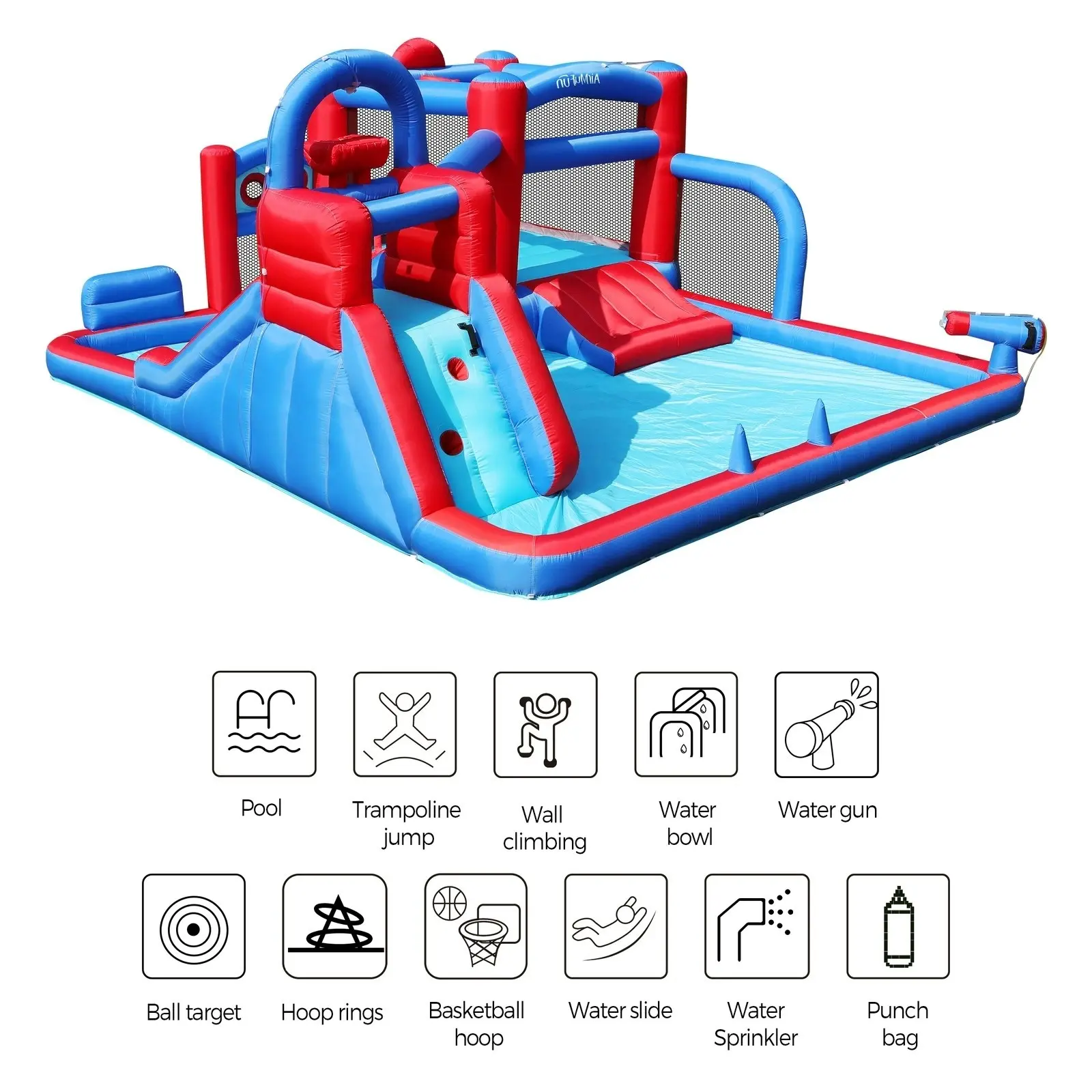 AirMyFun 11 Play Zones Inflatable Trampoline Bounce House Kids Jumping Water Slide Outdoor Toy