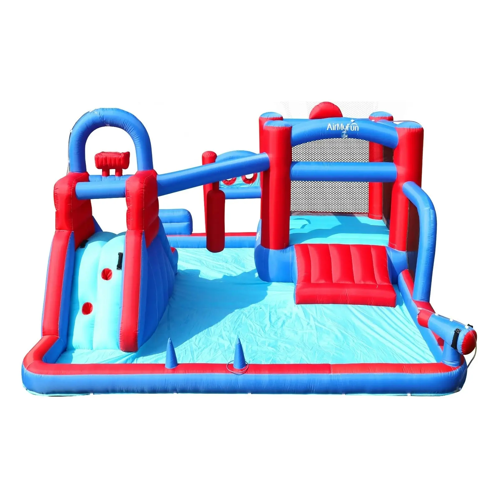 AirMyFun 11 Play Zones Inflatable Trampoline Bounce House Kids Jumping Water Slide Outdoor Toy