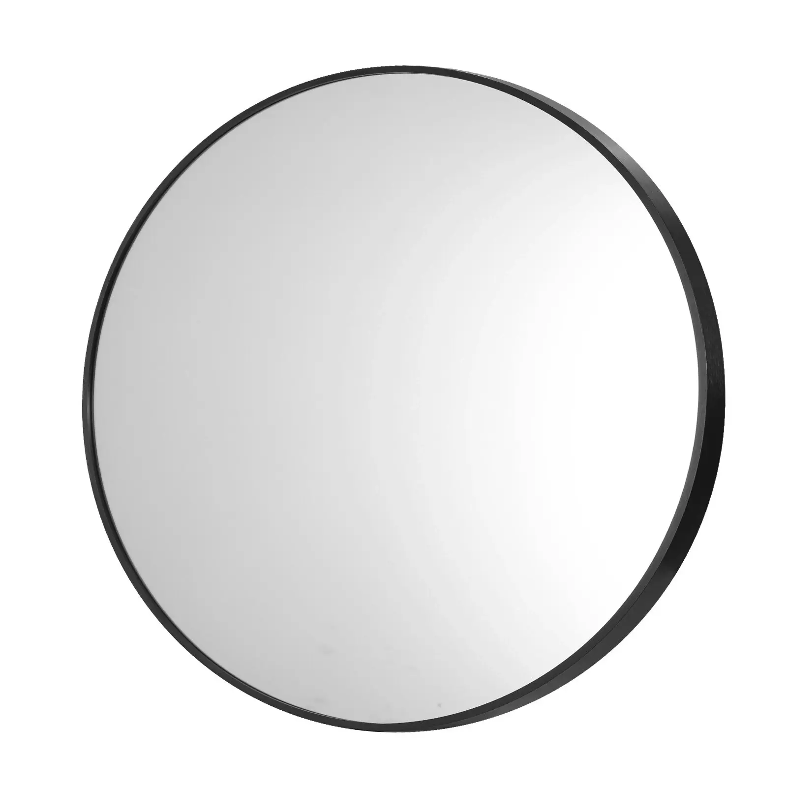 Oikiture 60cm Wall Mirrors Round Makeup Mirror Home Decor Black Living Room