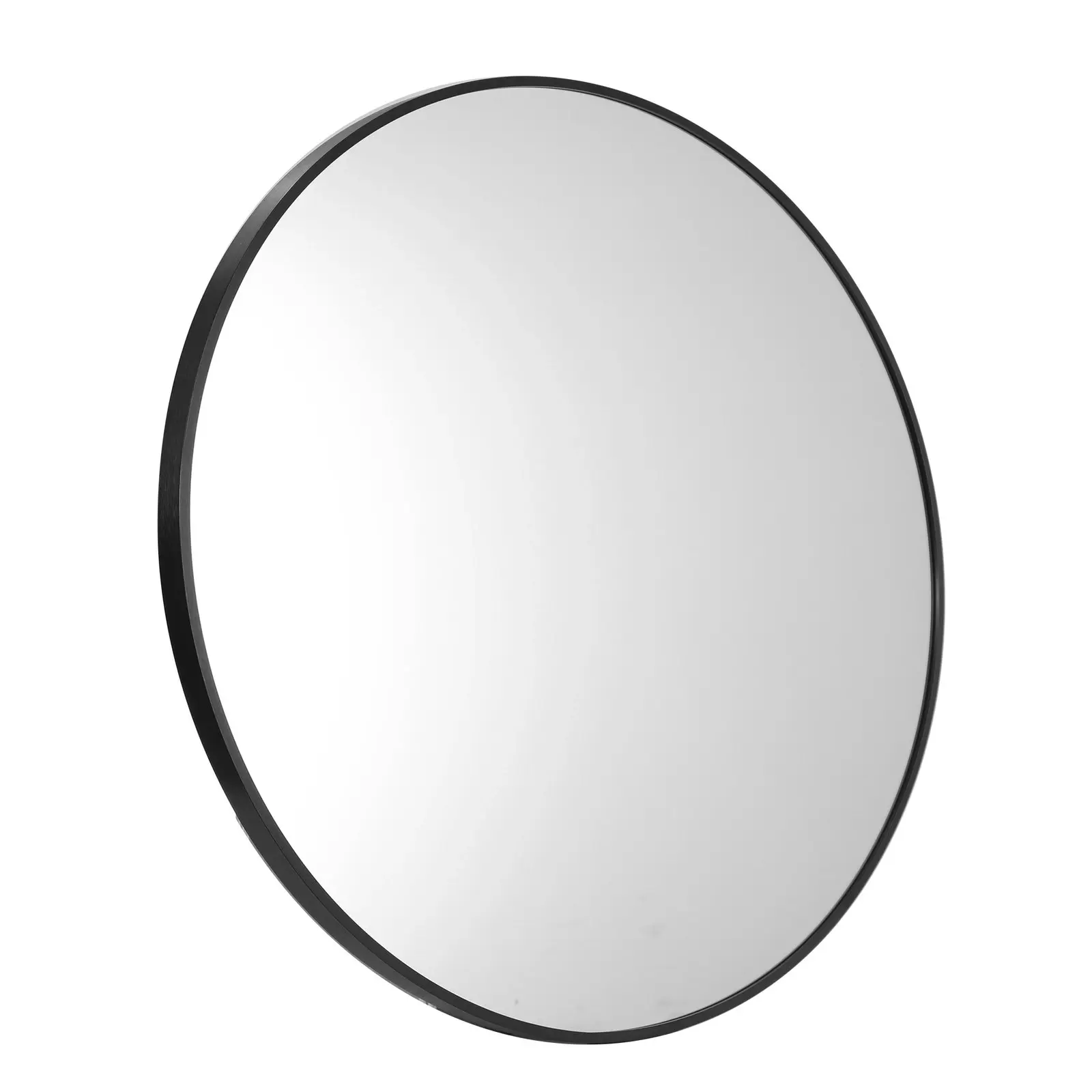 Oikiture Wall Mirrors Round Makeup Mirror Vanity Home Decor 50cm Black Bedroom