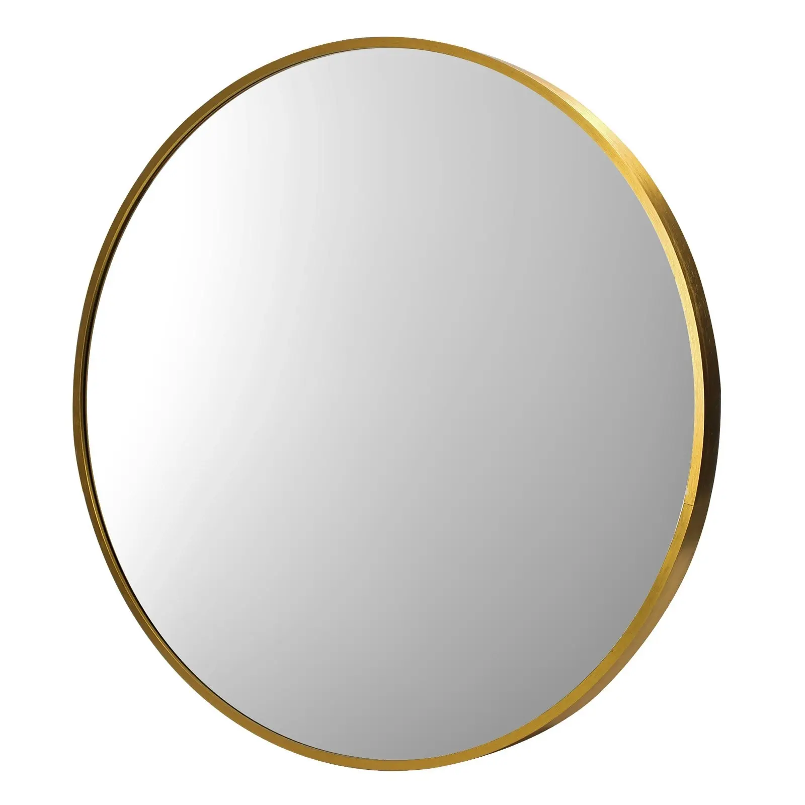 Oikiture Wall Mirrors Round Makeup Mirror Vanity Home Decor 50cm Gold Bedroom