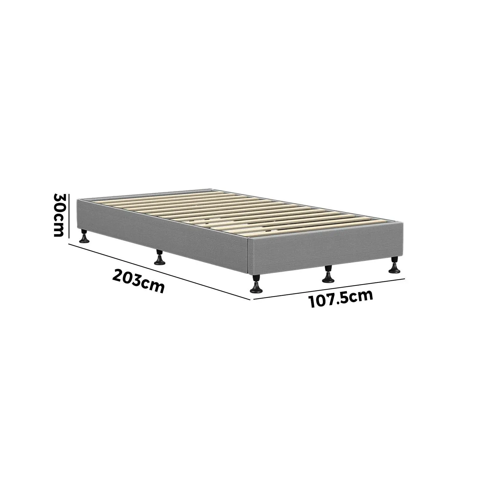 Oikiture Bed Frame King Single Bed Base Platform Grey