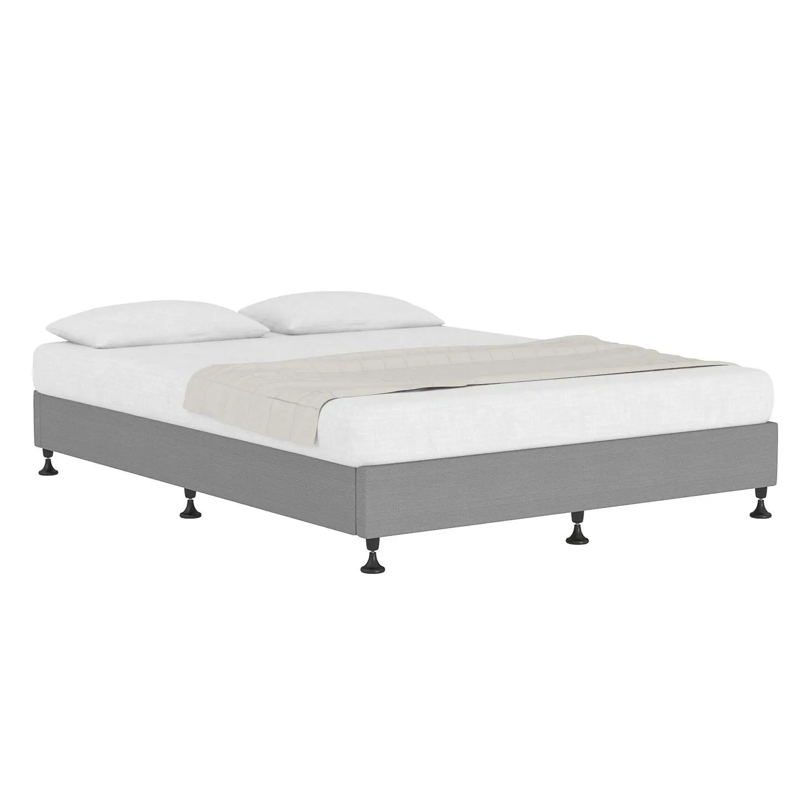 Oikiture Bed Frame Double Size Bed Base Platform Grey