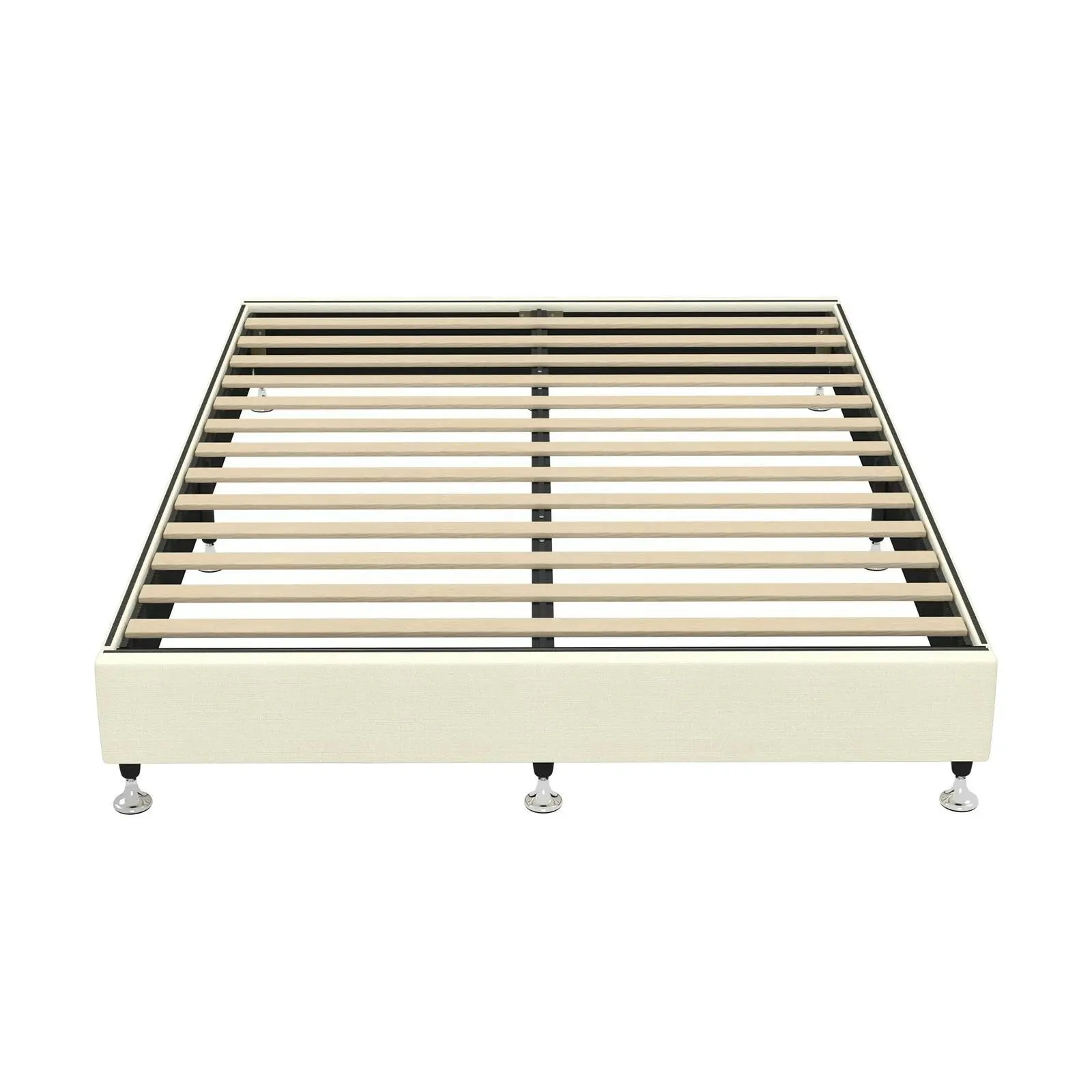 Oikiture Bed Frame Queen Size Bed Base Platform Beige