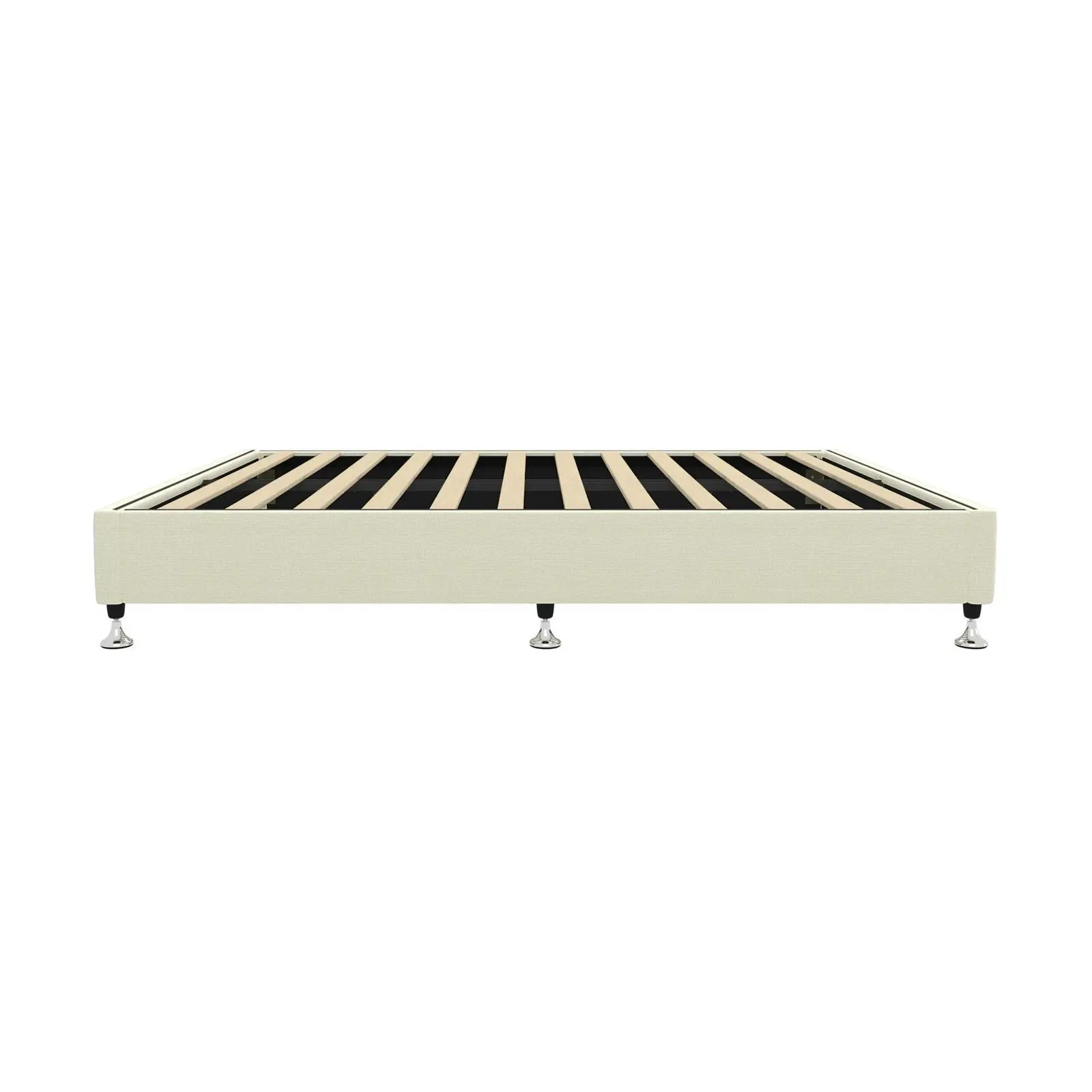 Oikiture Bed Frame Queen Size Bed Base Platform Beige