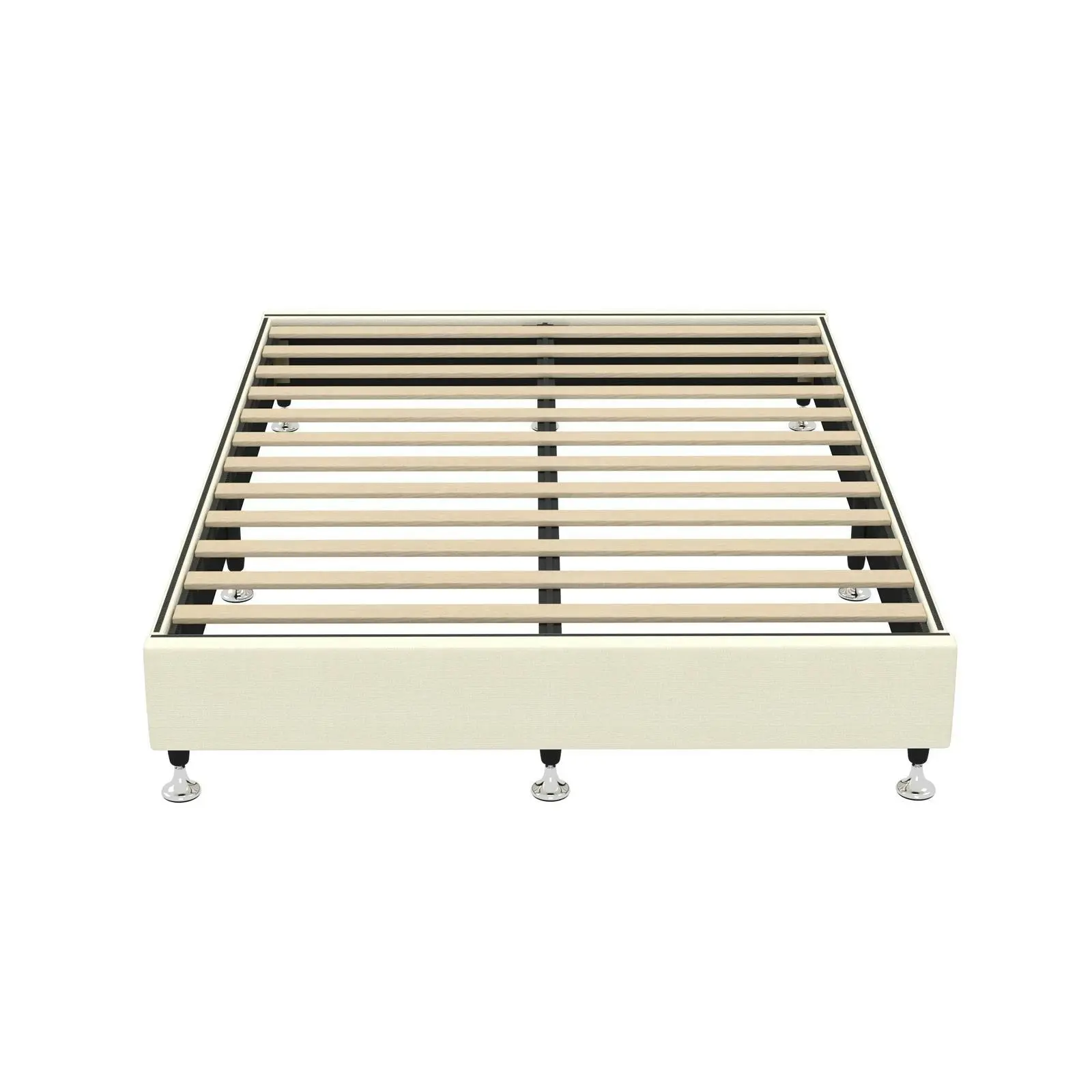 Oikiture Bed Frame Double Size Bed Base Platform Beige