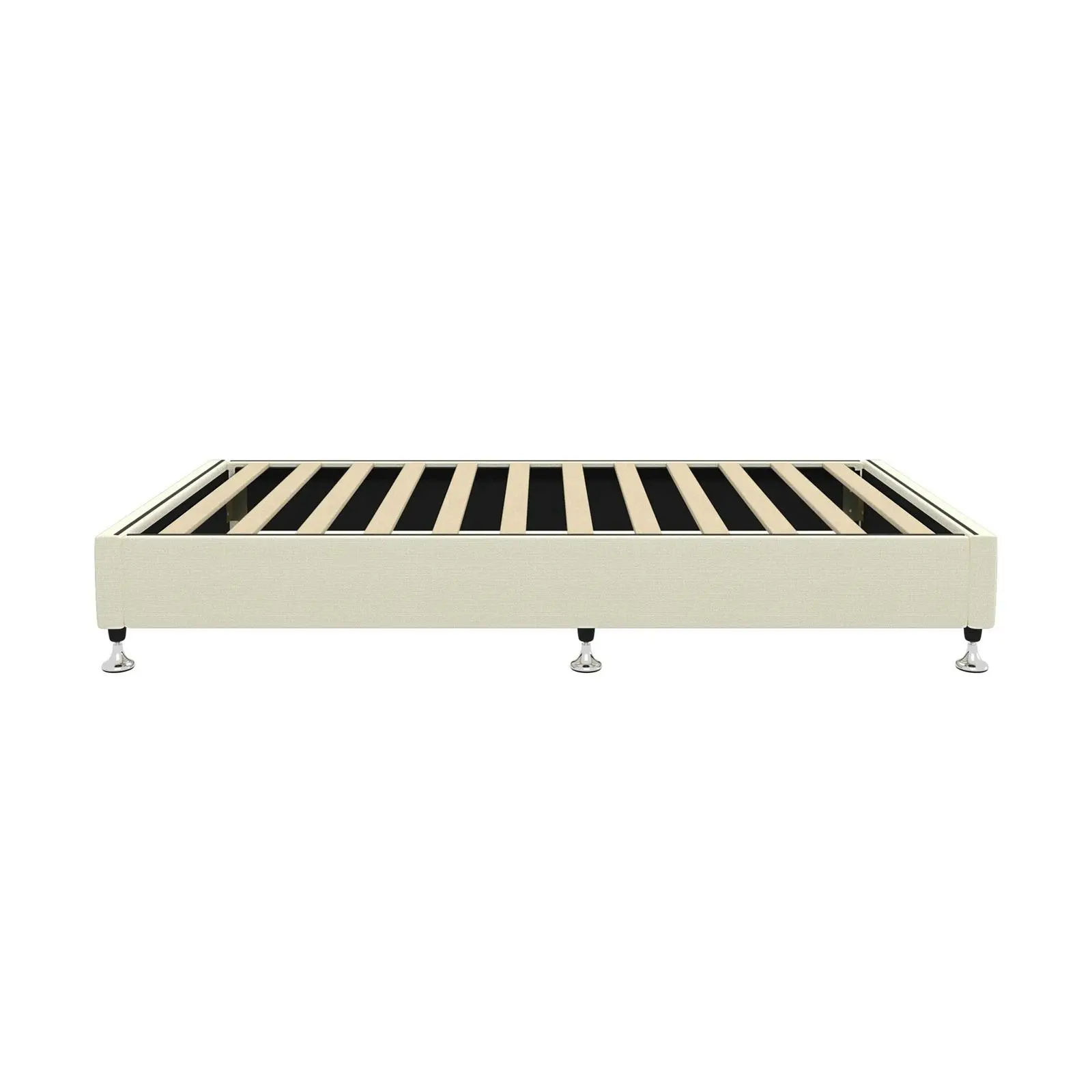 Oikiture Bed Frame Single Size Bed Base Platform Beige