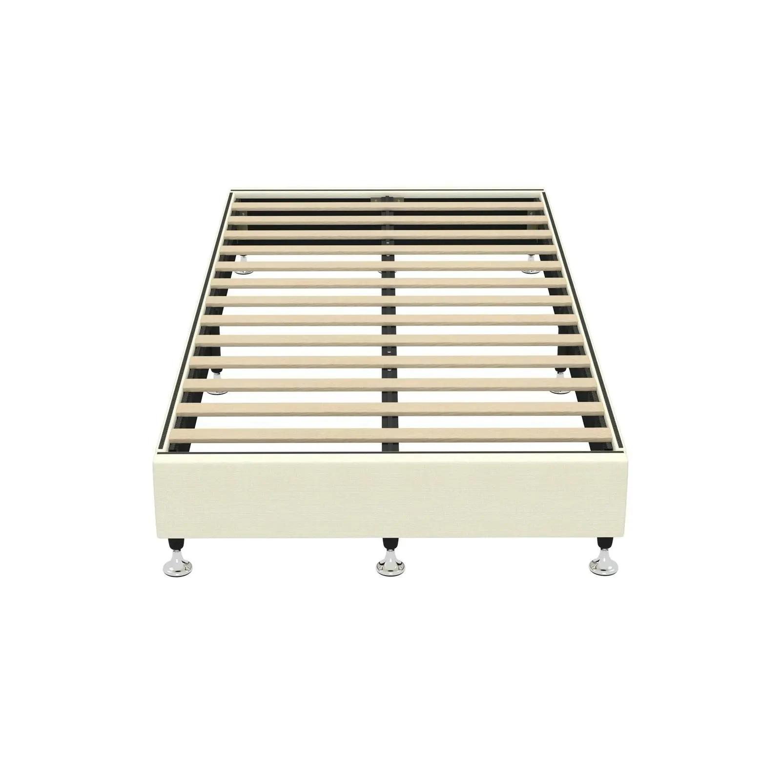 Oikiture Bed Frame King Single Bed Base Platform Beige