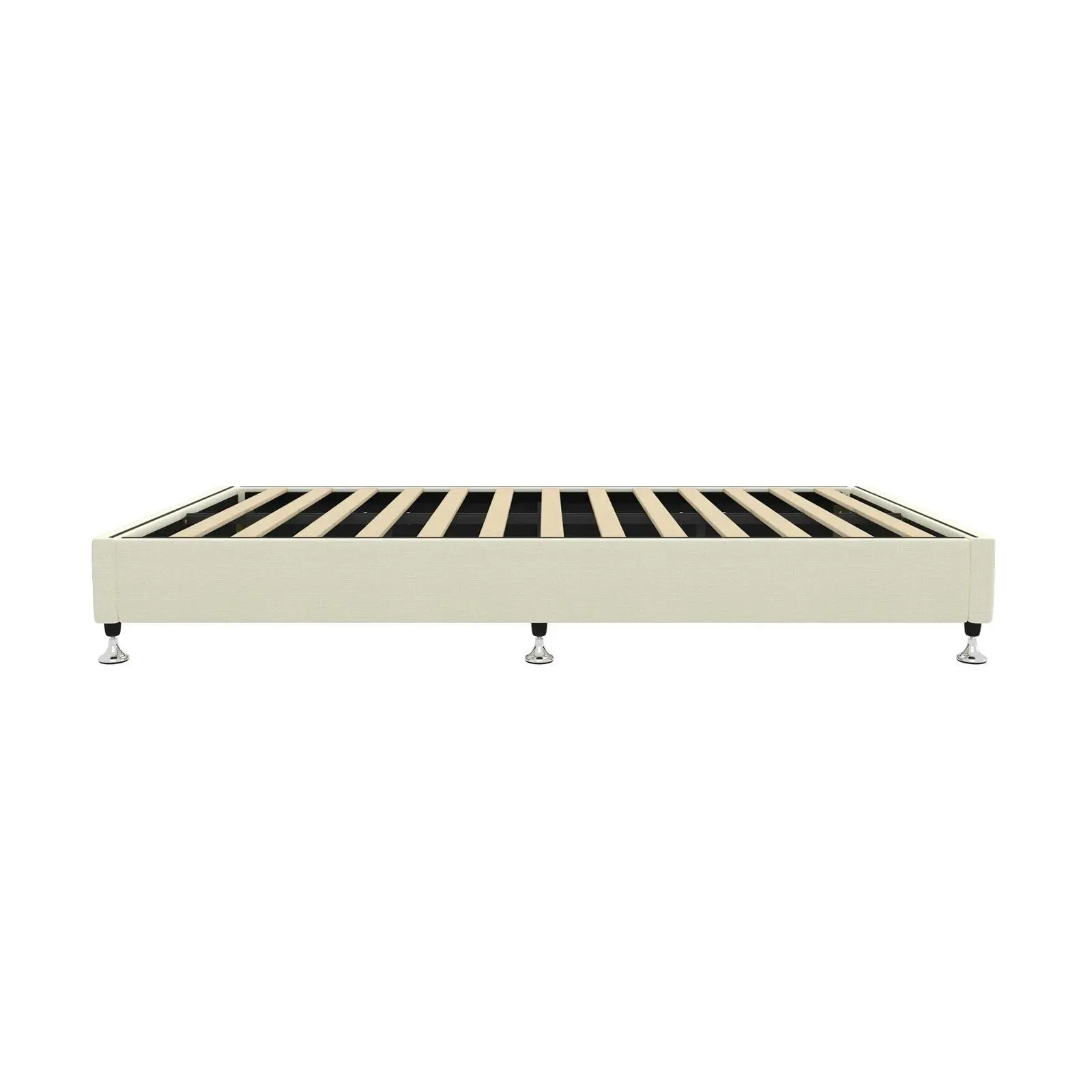 Oikiture Bed Frame King Single Bed Base Platform Beige