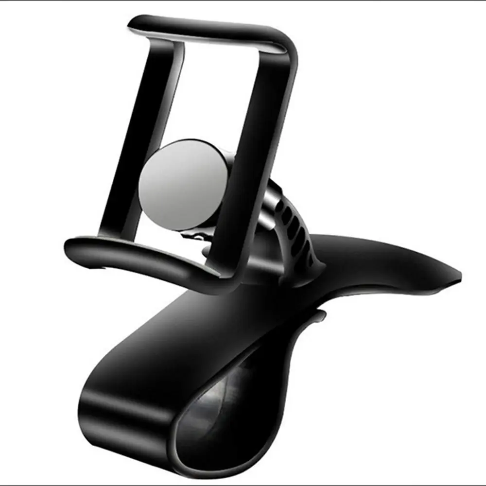 360-Degree Rotation Dashboard Clip Mount Stand Cell Phone Holder-Black