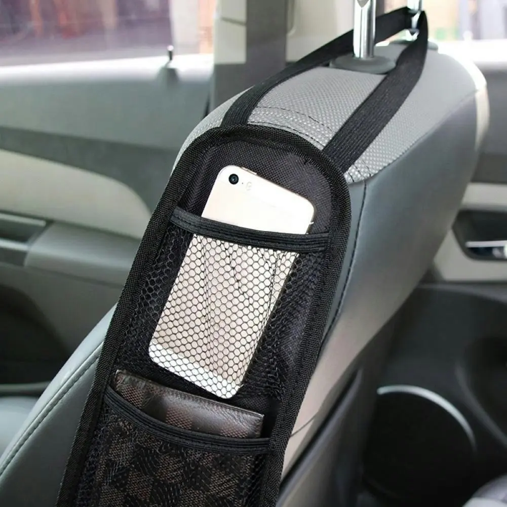 Car Organizer Side Storage Hanging Bag Multi Pocket Drink Holder Mesh Pocket