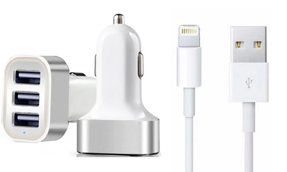 Three-Port Charger and one lighting charge cable Bundle