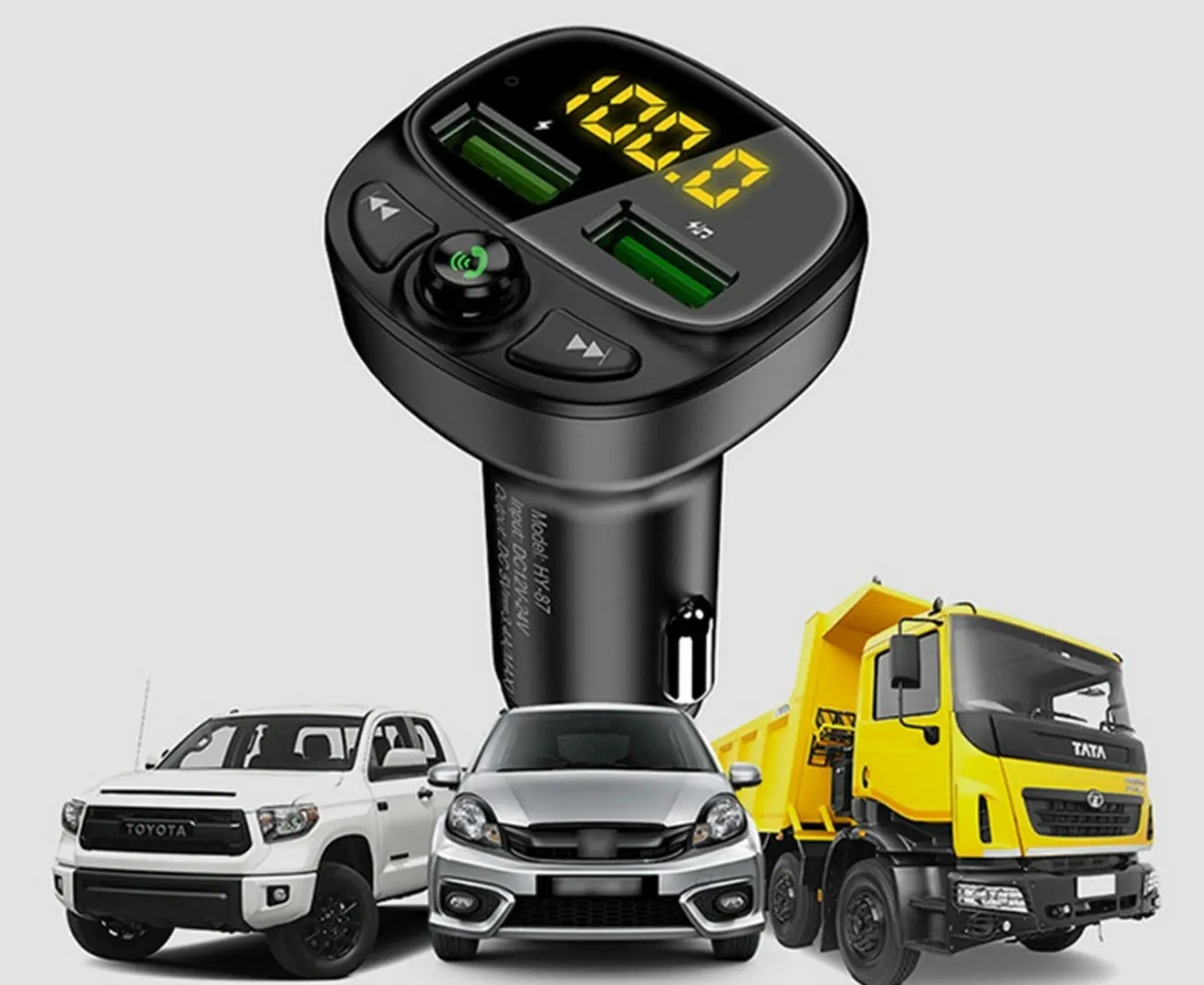 Bluetooth Wireless FM Transmitter MP3 Player HandFree Car Kit-Black