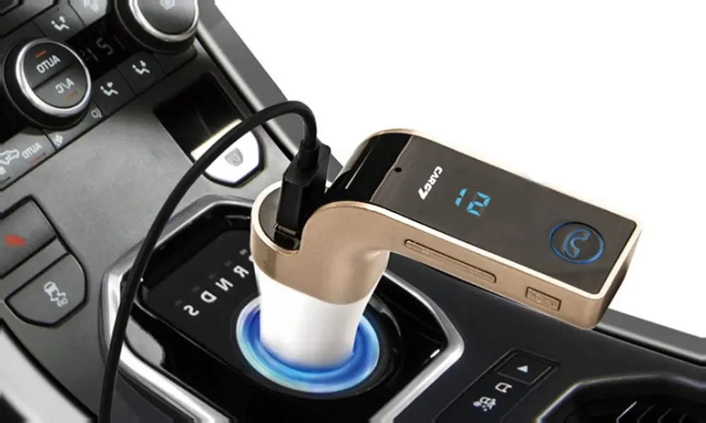 Hands-free Bluetooth FM Transmitter Car Kit-Silver