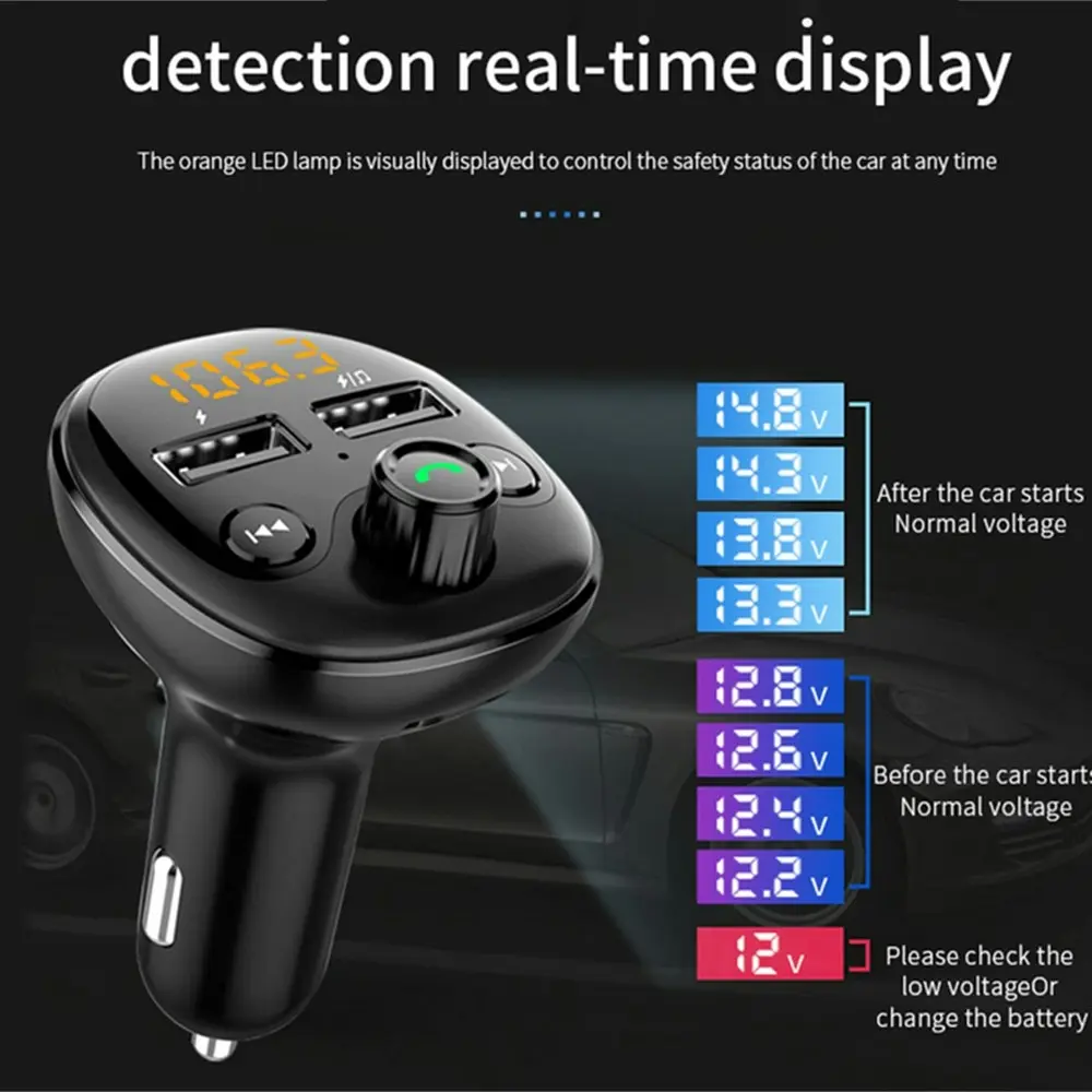 Bluetooth 5.0 Car Kit Handsfree FM Transmitter