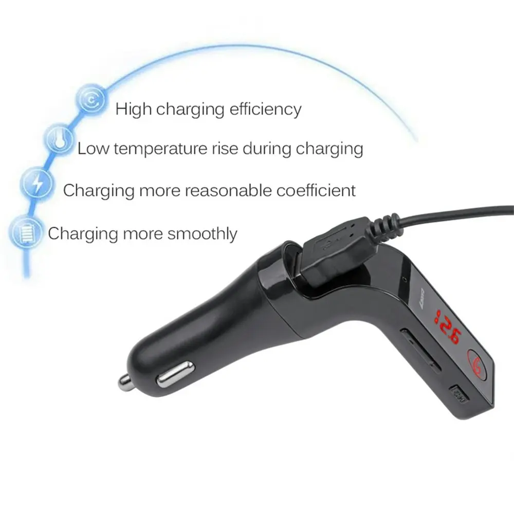 Hands-free Bluetooth FM Transmitter Car Kit-Black