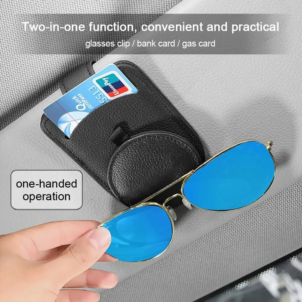 Car glasses clip leather car sun visor storage clip