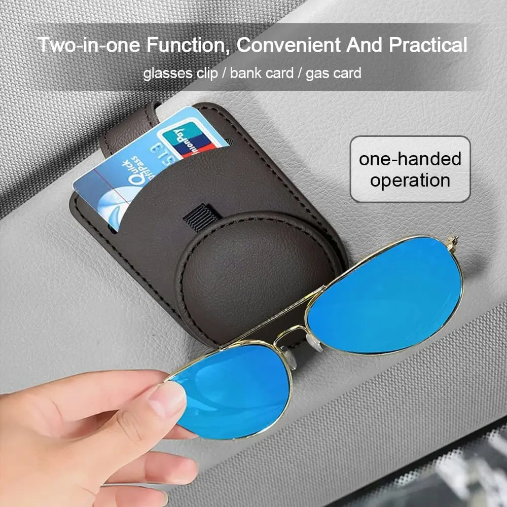 Car glasses clip leather car sun visor storage clip