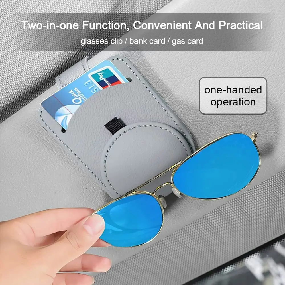 Car glasses clip leather car sun visor storage clip