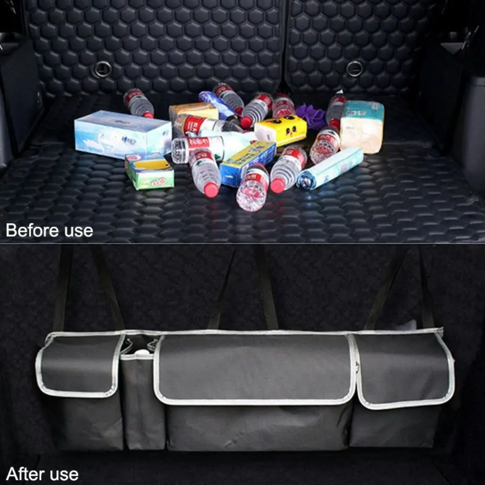 Adjustable Car Trunk Organizer Backseat Bag Capacity Car Seat Back Organizers