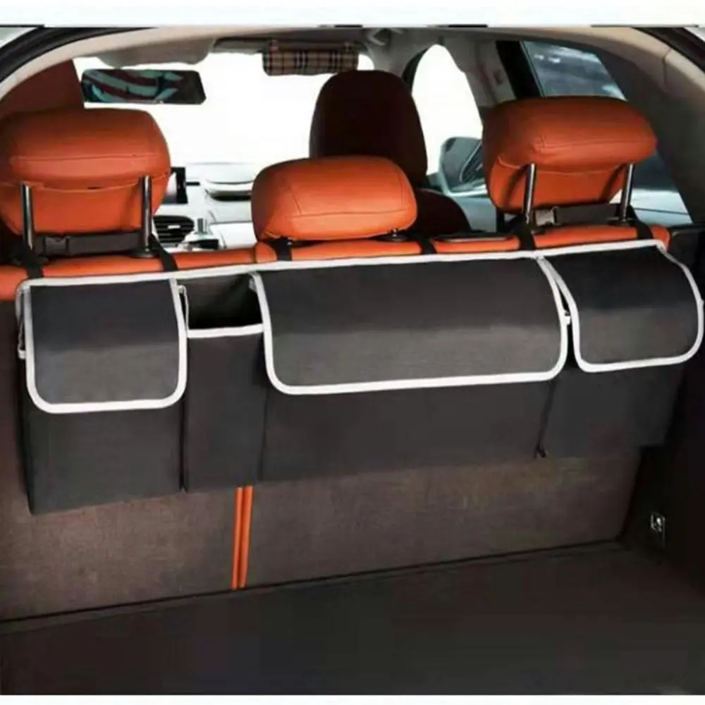 Adjustable Car Trunk Organizer Backseat Bag Capacity Car Seat Back Organizers