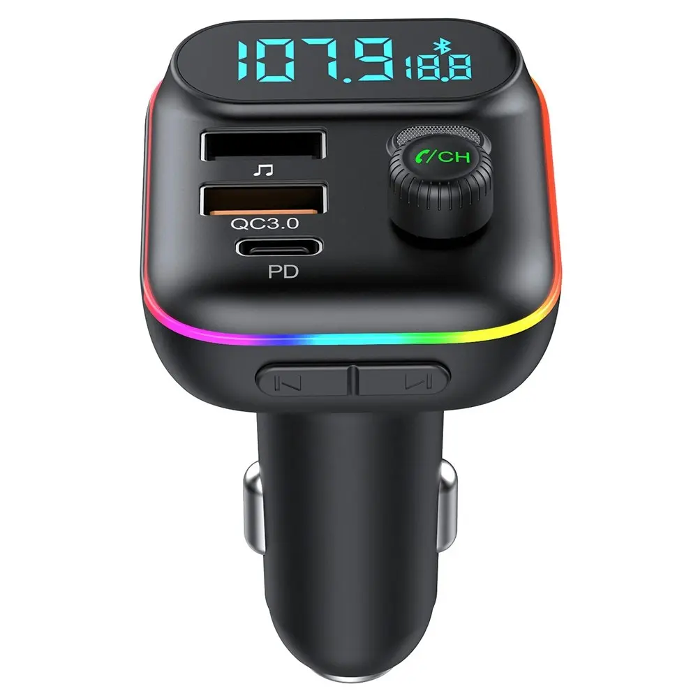 Bluetooth 5.0 Radio Car Kit Wireless FM Transmitter Dual USB Charger MP3 Player