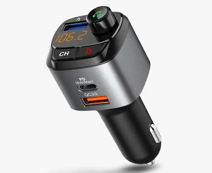 Multifunctional QC3.0 + PD 18W BT 5.0 Bluetooth FM Transmitter