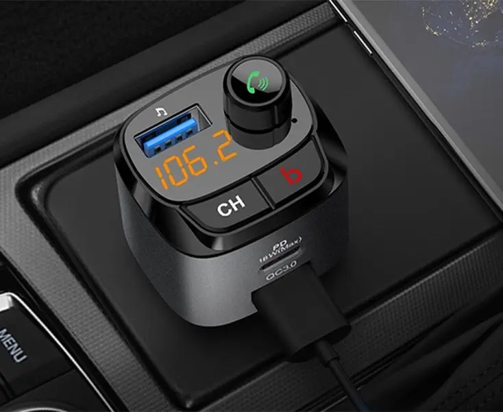 Multifunctional QC3.0 + PD 18W BT 5.0 Bluetooth FM Transmitter